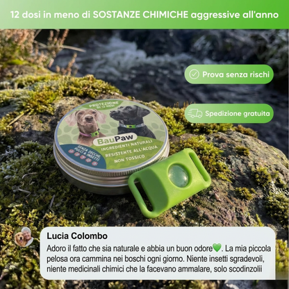 Ciondolo BauPaw™ - 12 mesi di protezione naturale per cani