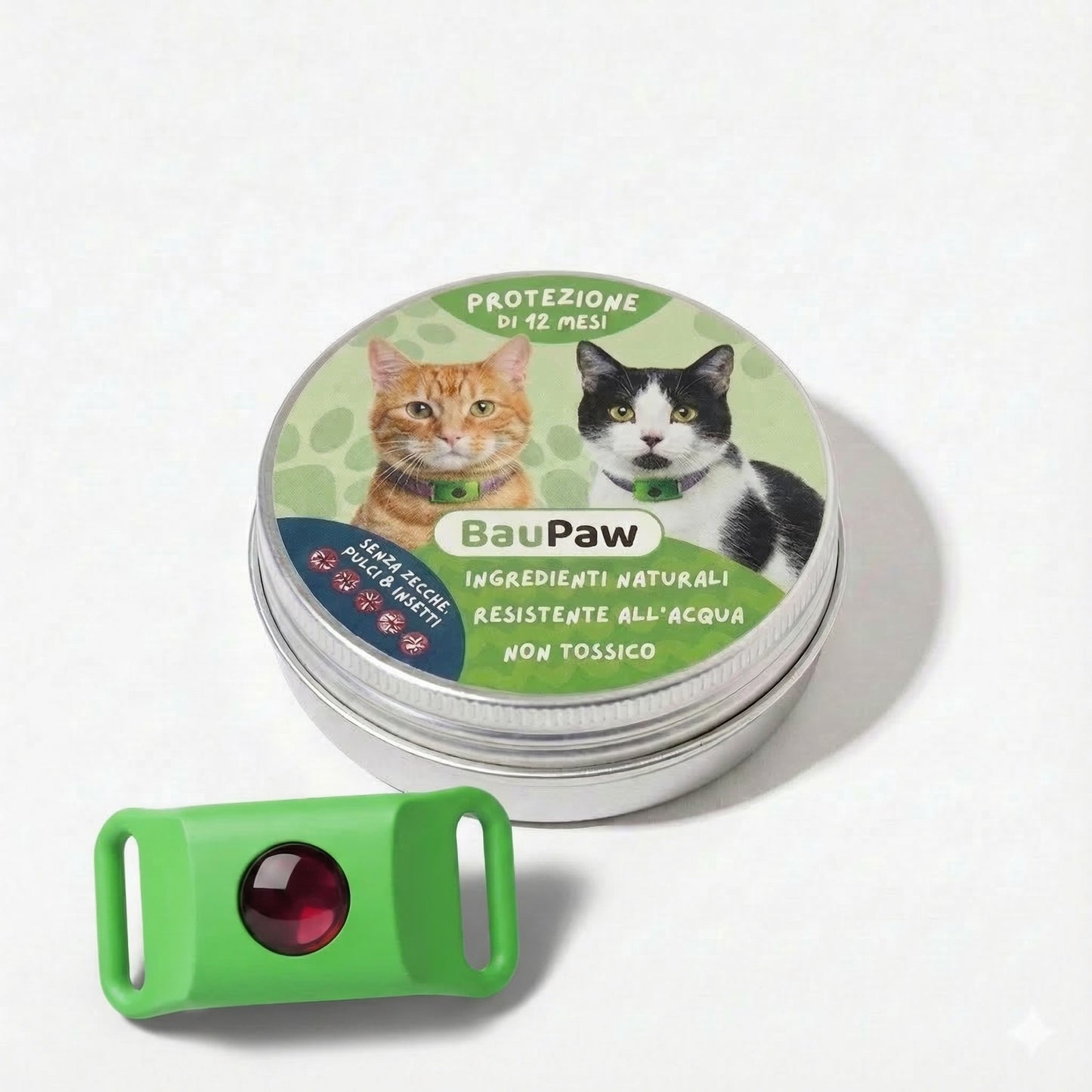 Ciondolo BauPaw™ - 12 mesi di protezione naturale per gatti