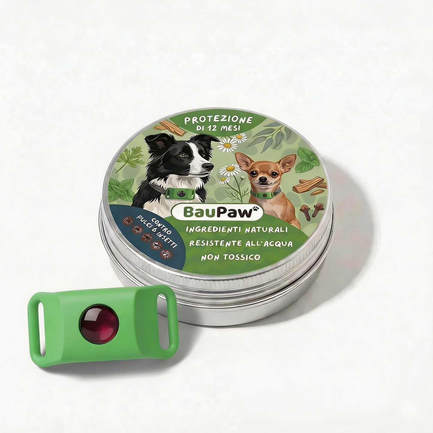Ciondolo BauPaw™ - 12 mesi di protezione naturale per cani